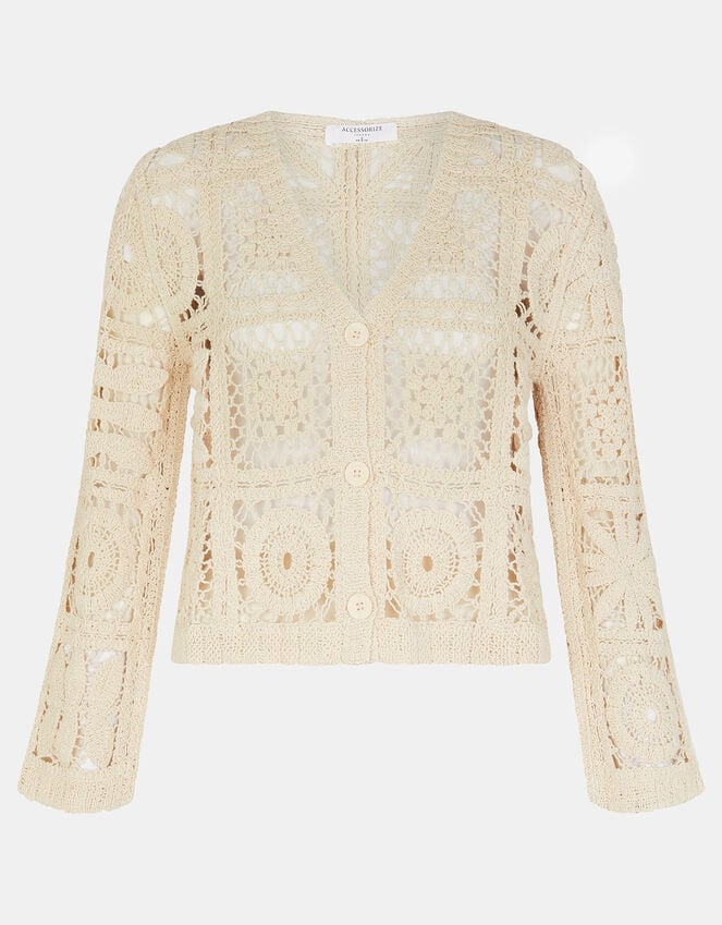 Accessorize Crochet Cardigan Natural