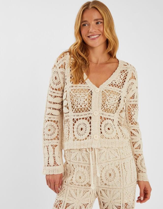 accessorize Crochet Cardigan Natural