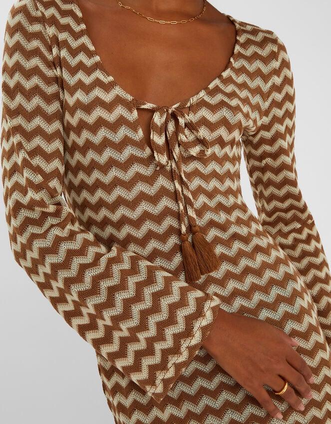 Accessorize Crochet Long Sleeve Maxi Dress Natural