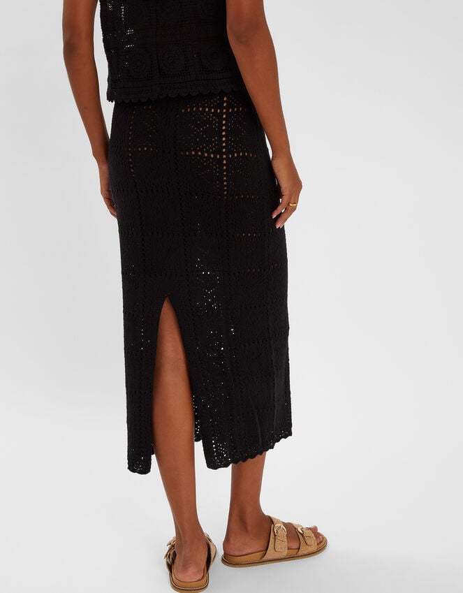 Accessorize Crochet Maxi Beach Skirt Black