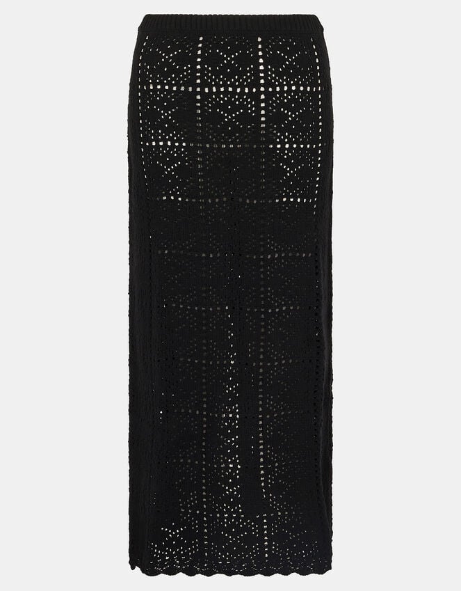 Accessorize Crochet Maxi Beach Skirt Black