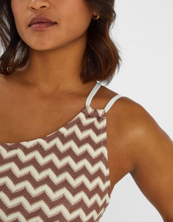 Accessorize Crochet One-Shoulder Swimsuit Natural