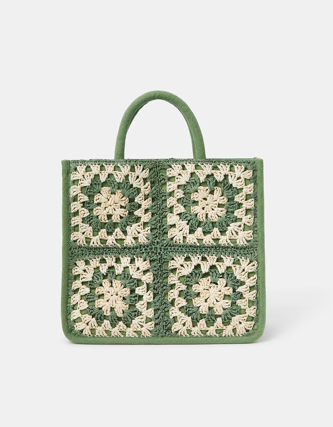 accessorize Crochet Raffia Handbag