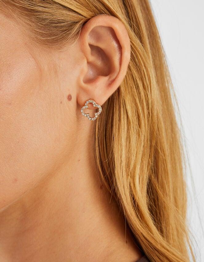 Accessorize Cut Out Flora Pavé Stud Earrings