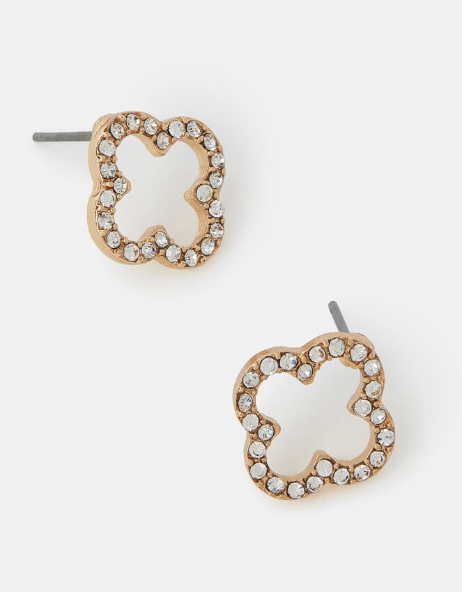 accessorize Cut Out Flora Pavé Stud Earrings