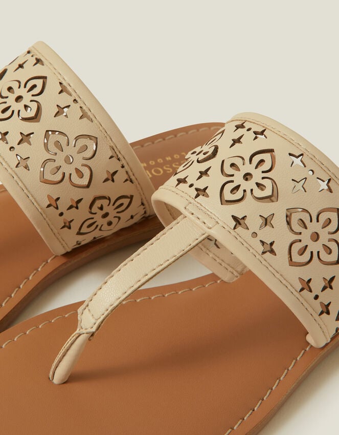 Accessorize Cut-Out Strap Flip Flop Sandals Cream