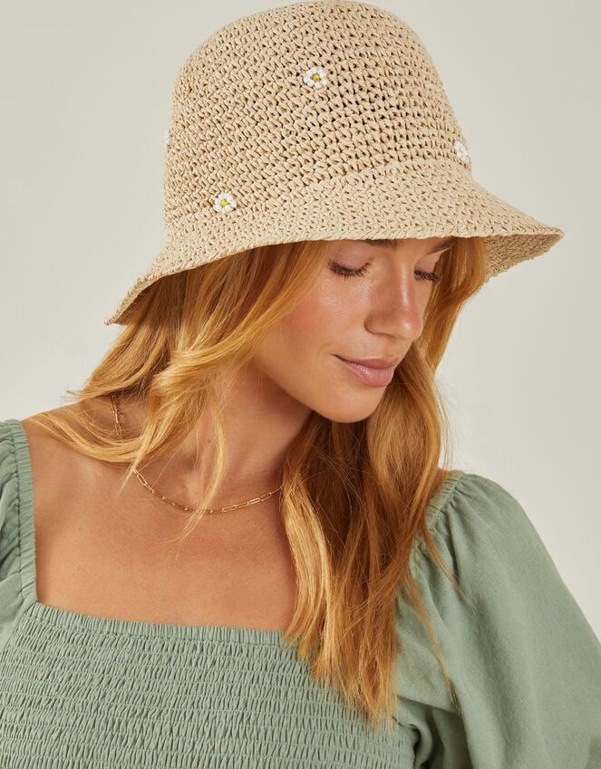 Accessorize Daisy Embellished Woven Bucket Hat