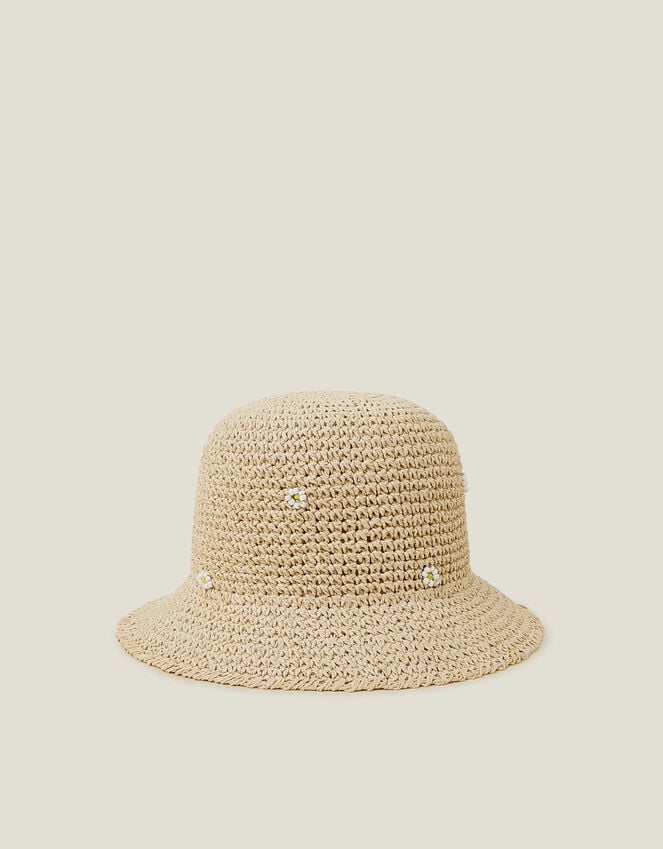 accessorize Daisy Embellished Woven Bucket Hat
