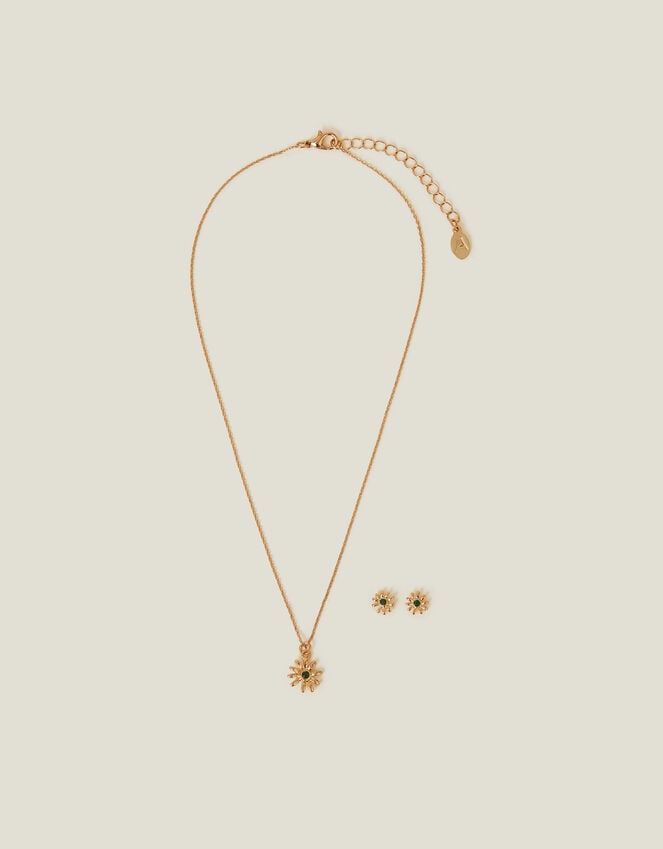 Accessorize Daisy Stud Earrings And Necklace Set