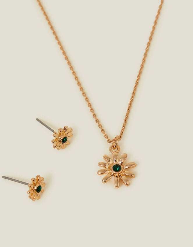 accessorize Daisy Stud Earrings and Necklace Set