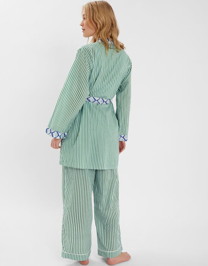 Accessorize Dandelion Stripe Short Robe Green