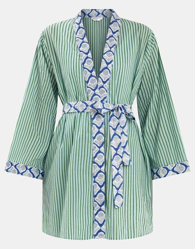 Accessorize Dandelion Stripe Short Robe Green