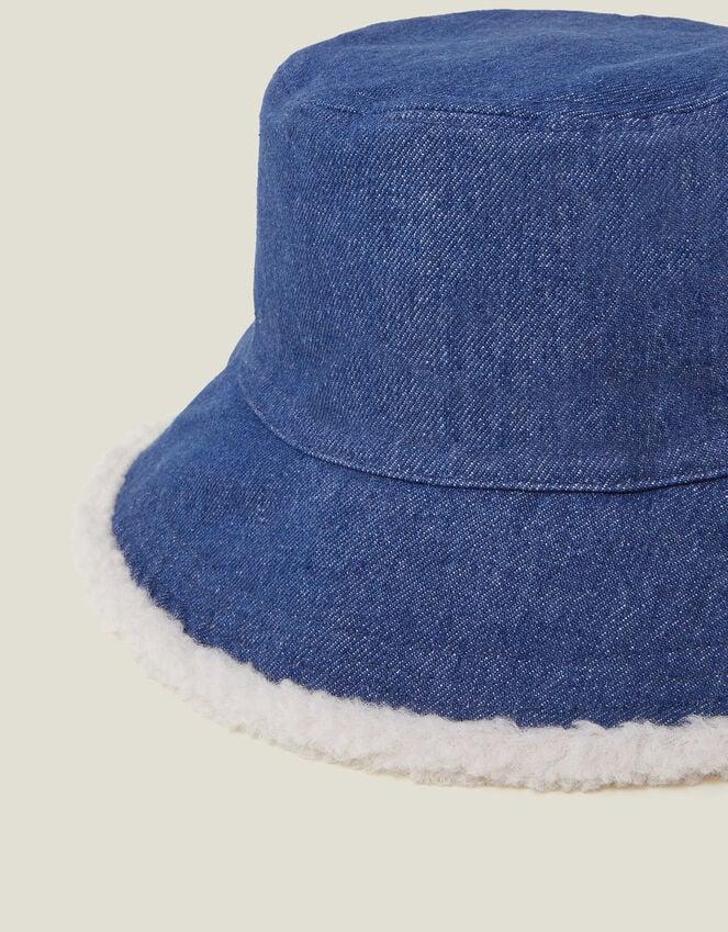 Accessorize Denim Borg Bucket Hat