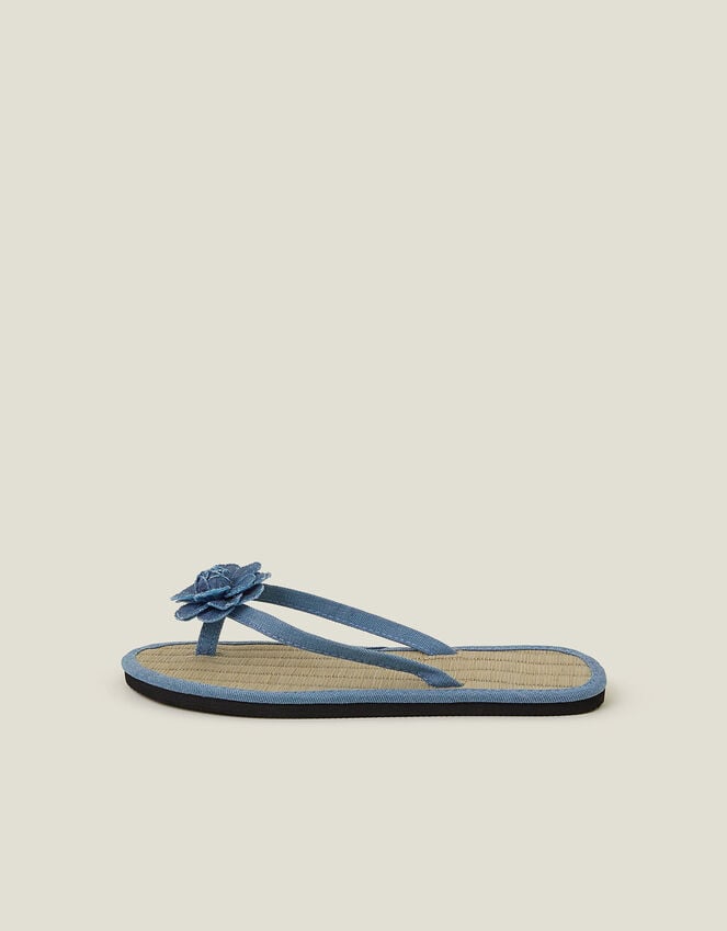 Accessorize Denim Corsage Seagrass Flip Flops Blue