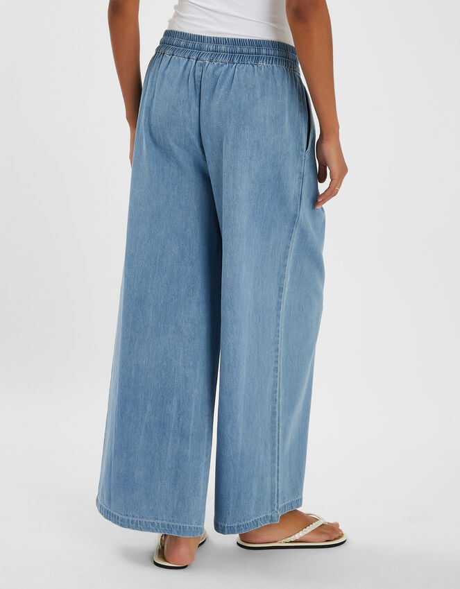 Accessorize Denim Wide Leg Trousers Blue