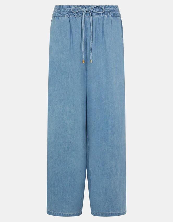 Accessorize Denim Wide Leg Trousers Blue