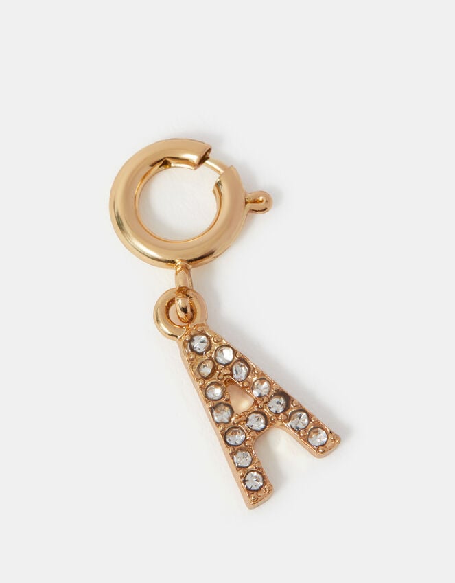 accessorize Diamanté Initial Jewellery Charm Gold