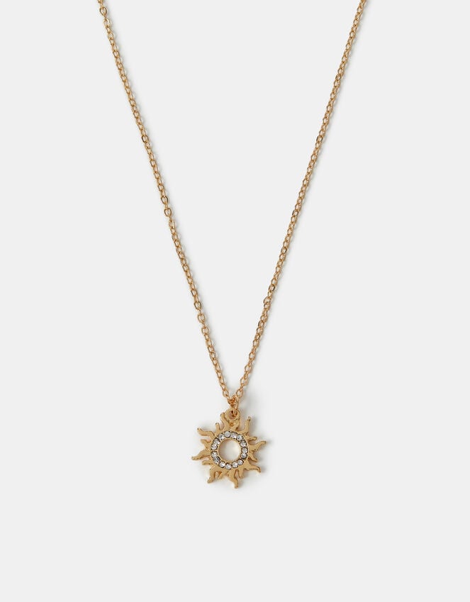 accessorize Diamante Sun Pendant Necklace