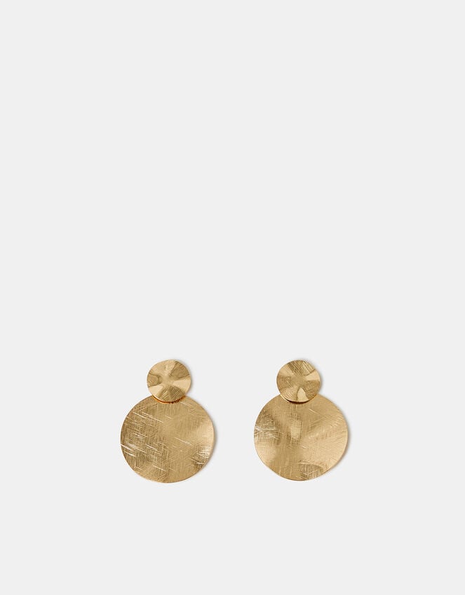 Accessorize Disc Drop Earrings Gold