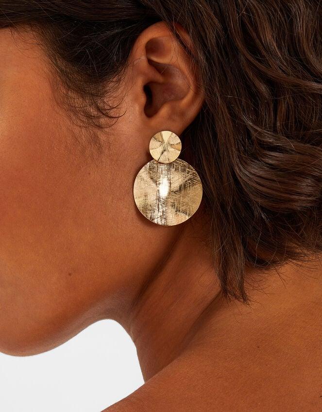 Accessorize Disc Drop Earrings Gold