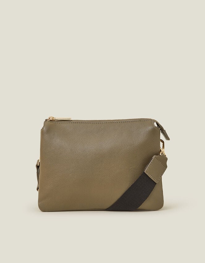 Accessorize Double Pouch Leather Cross-Body Bag