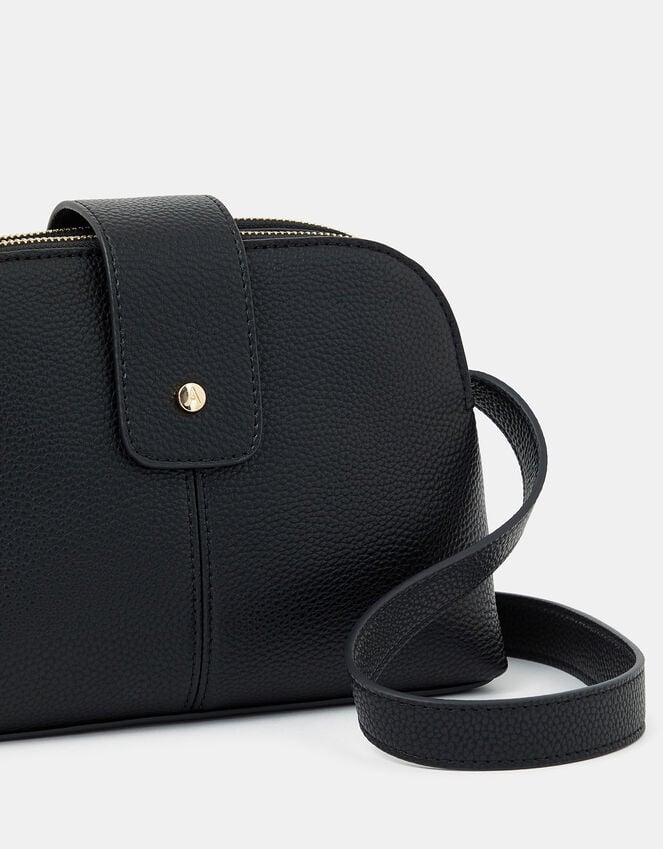 Accessorize Double-Zip Cross Body Bag Black