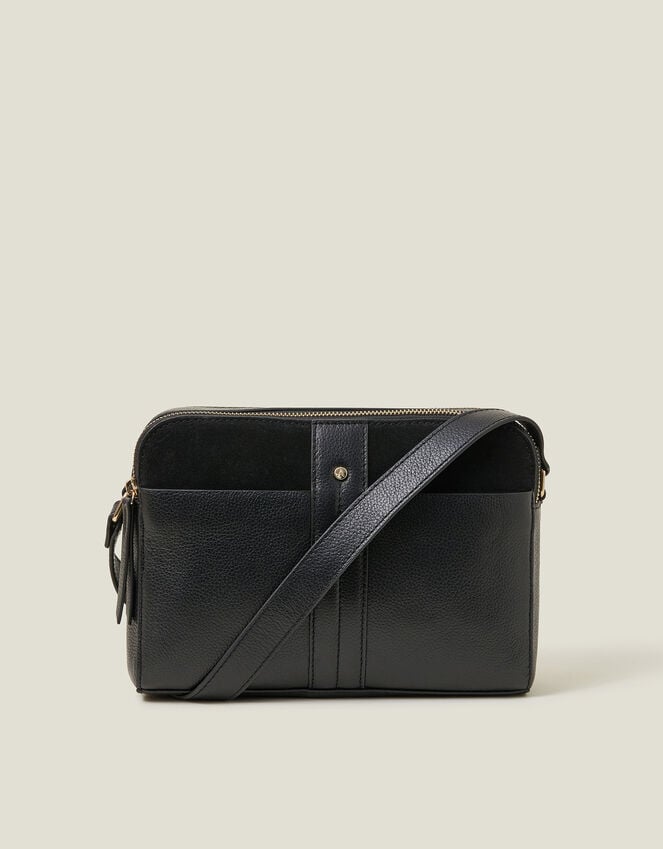 Accessorize Double Zip Leather Cross-Body Bag