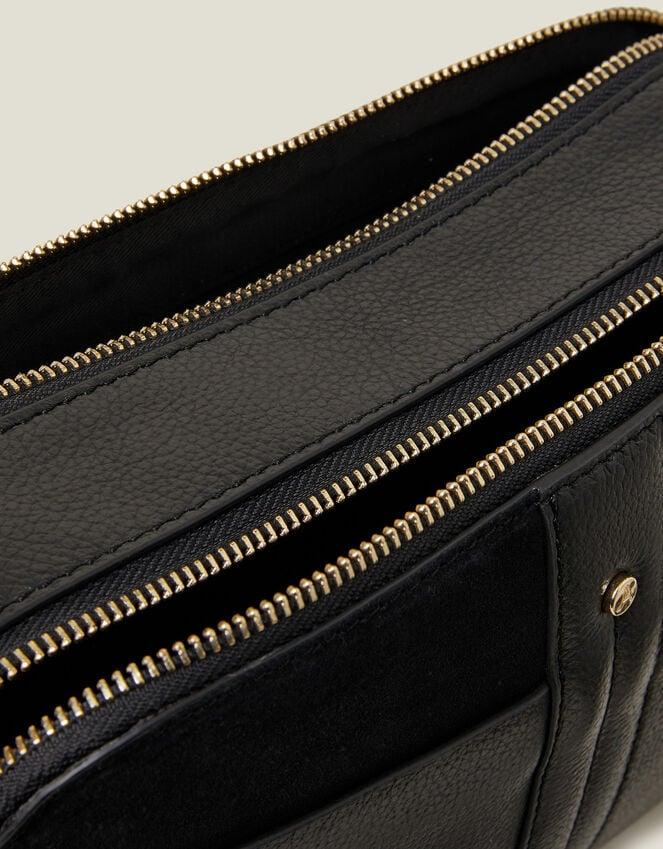 Accessorize Double Zip Leather Cross-Body Bag