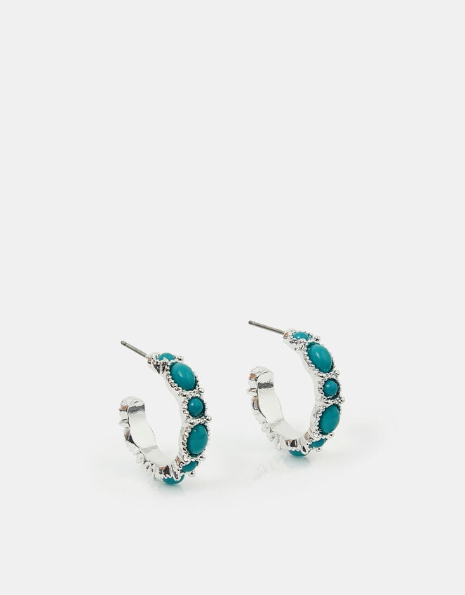 Accessorize Eclectic Stone Hoop Earrings