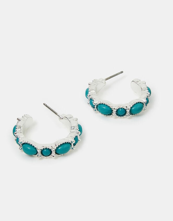 accessorize Eclectic Stone Hoop Earrings