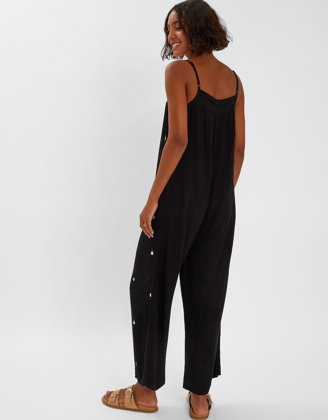 Accessorize Embroidered Beach Jumpsuit Black