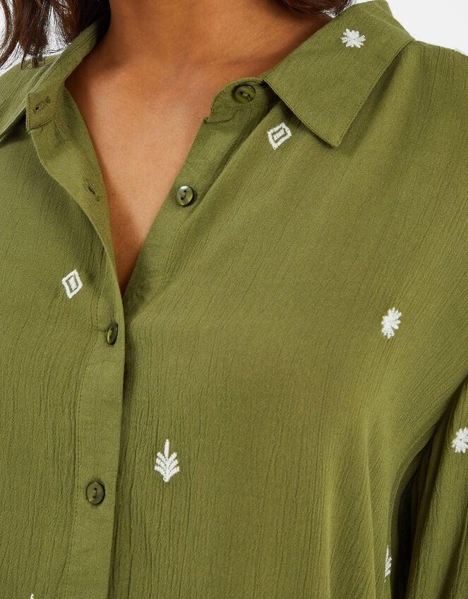 Accessorize Embroidered Crinkle Shirt Green