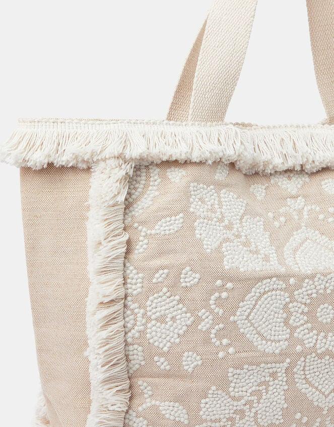 Accessorize Embroidered Fringe Tote Bag