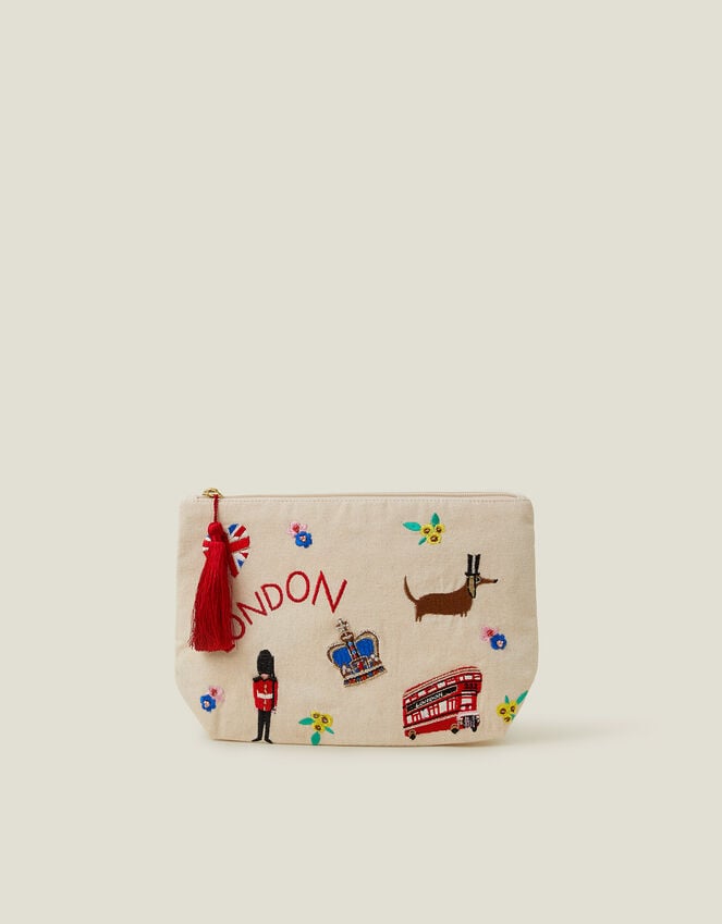 accessorize Embroidered London Make Up Bag