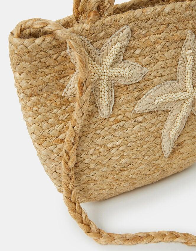 Accessorize Embroidered Starfish Jute Tote Bag