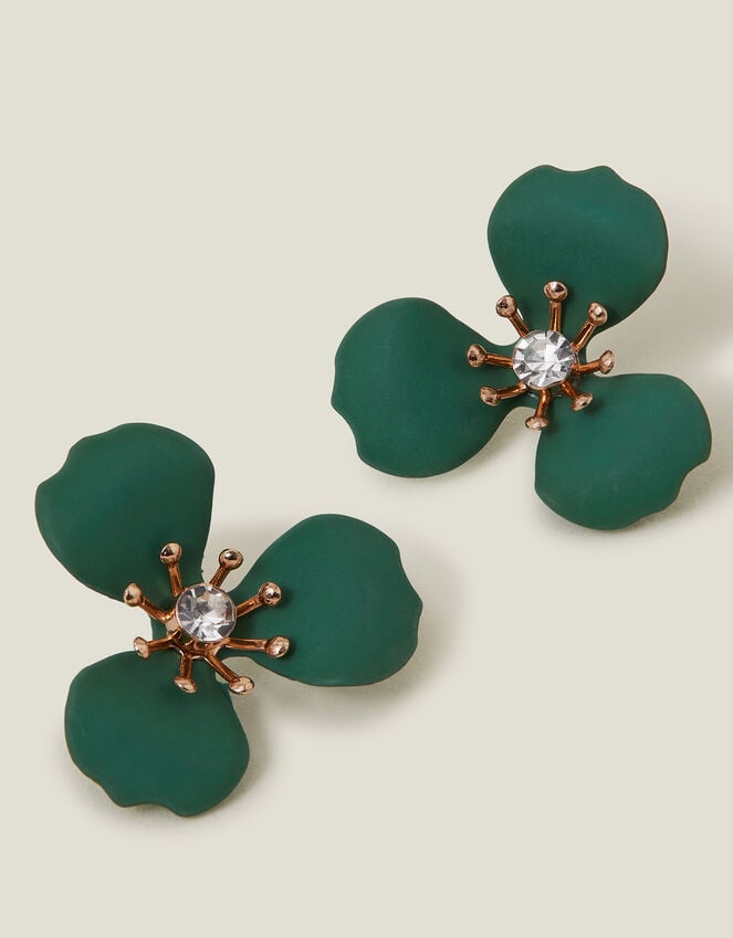 accessorize Enamel Floral Stud Earrings