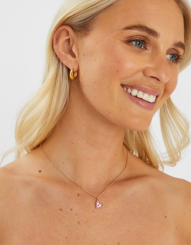 Accessorize Enamel Heart Pendant Necklace