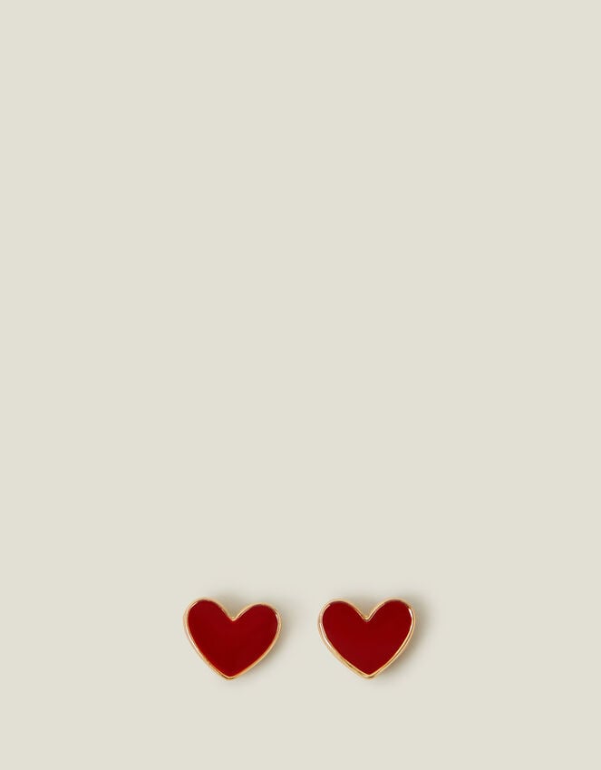 Accessorize Enamel Heart Stud Earrings