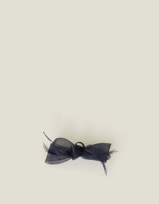 accessorize Fascinator Feather Bow Hair Clip Blue