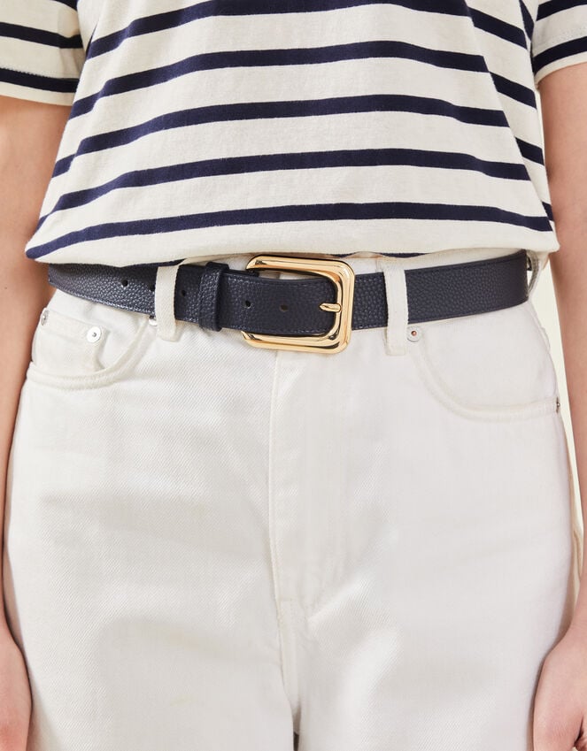 Accessorize Faux Leather Belt Blue