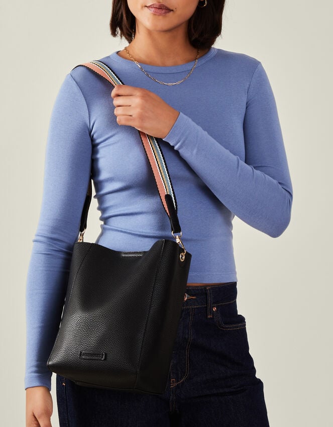 accessorize Faux Leather Bucket Bag Black