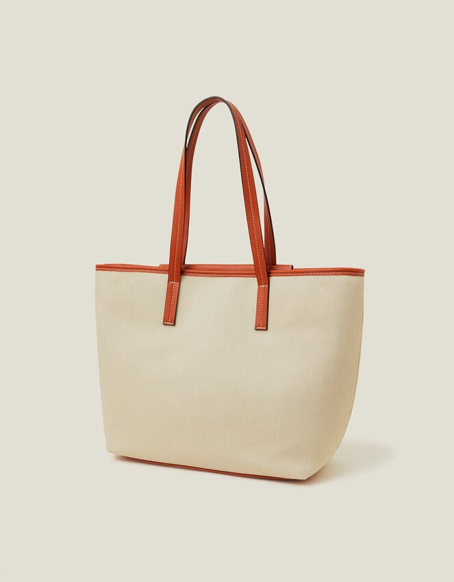 Accessorize Faux Leather Canvas Tote Bag