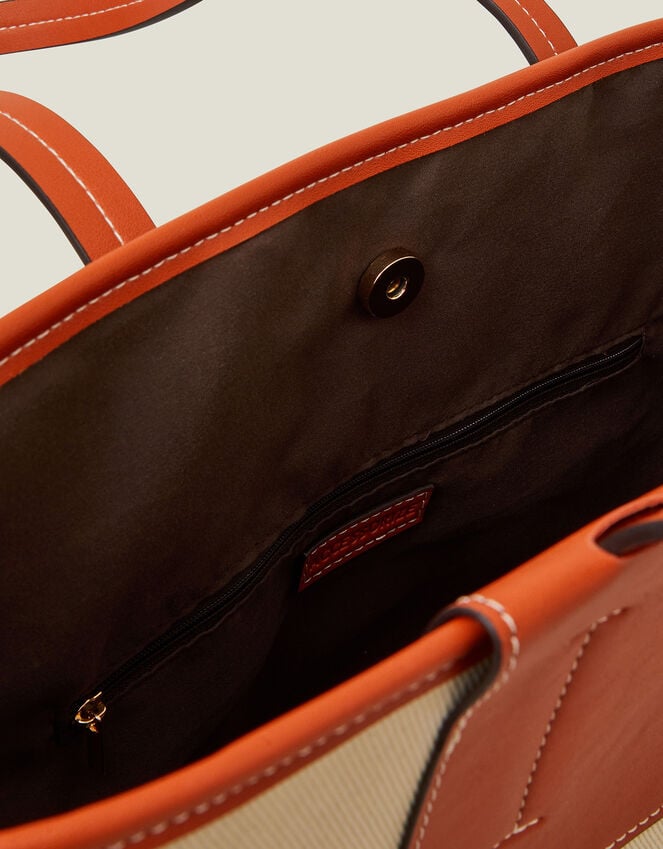 Accessorize Faux Leather Canvas Tote Bag