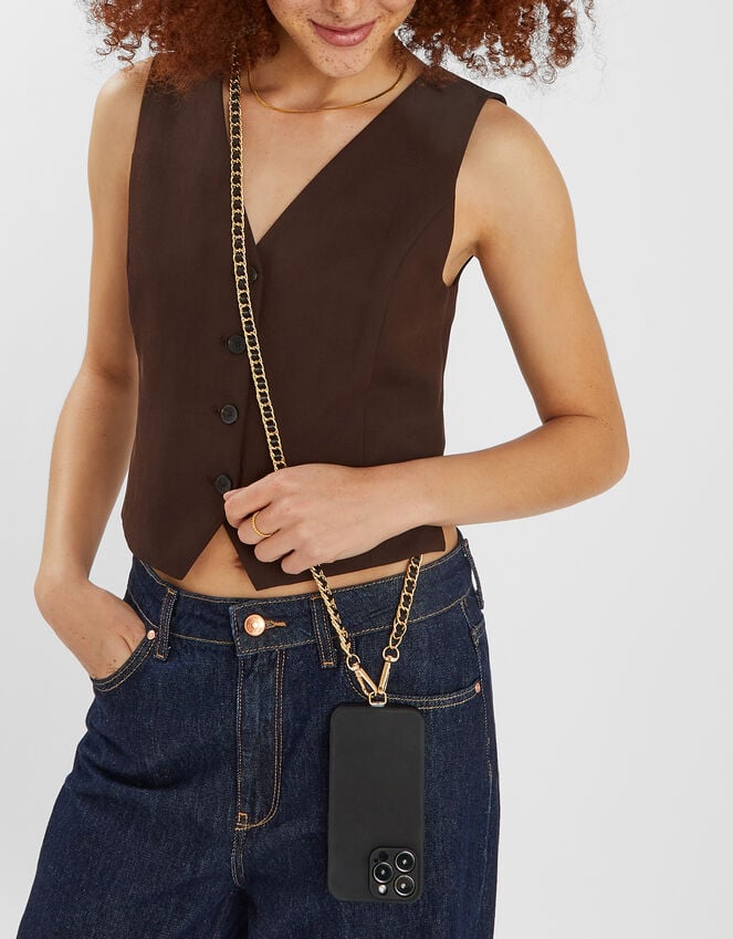 Accessorize Faux Leather Chain Phone Strap