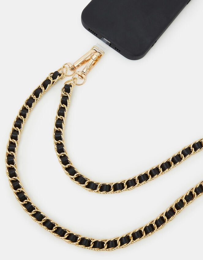 accessorize Faux Leather Chain Phone Strap