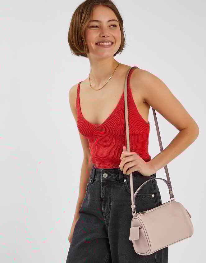 accessorize Faux Leather Crossbody Bag Brown