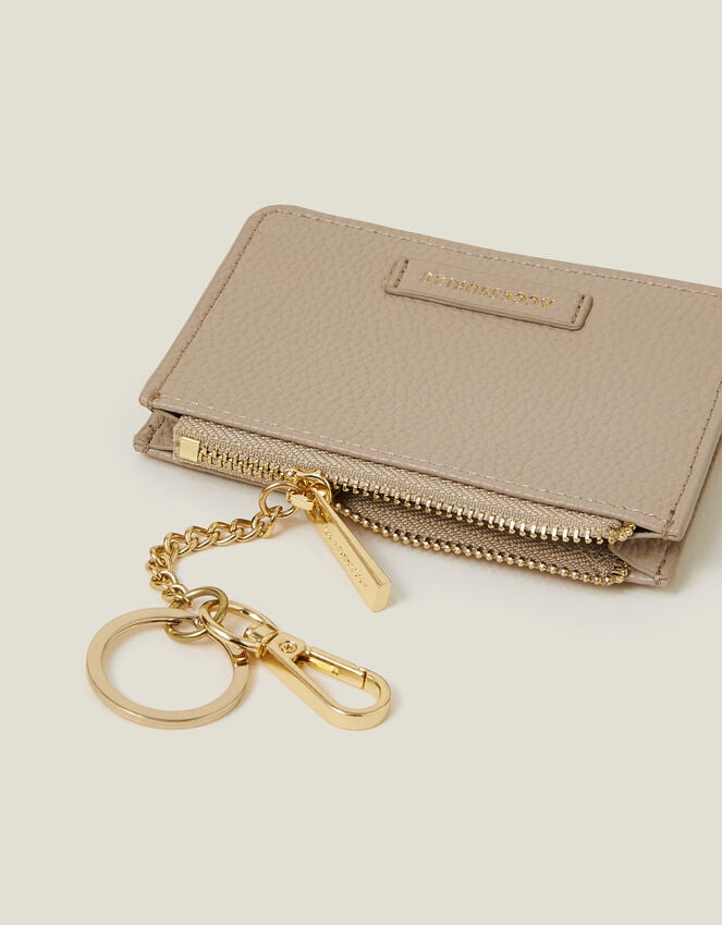 Accessorize Faux Leather Key Chain Purse Mink