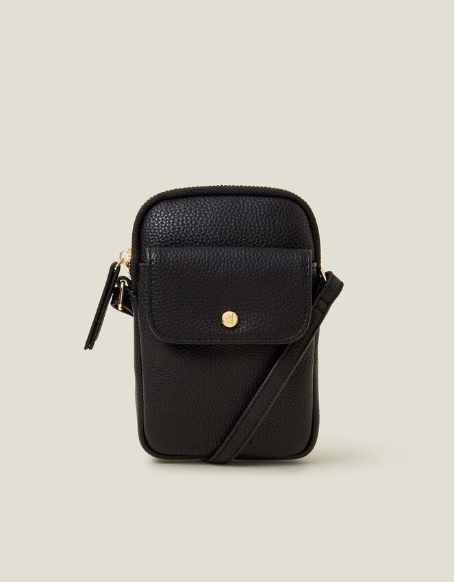 Accessorize Faux Leather Pocket Phone Bag Black