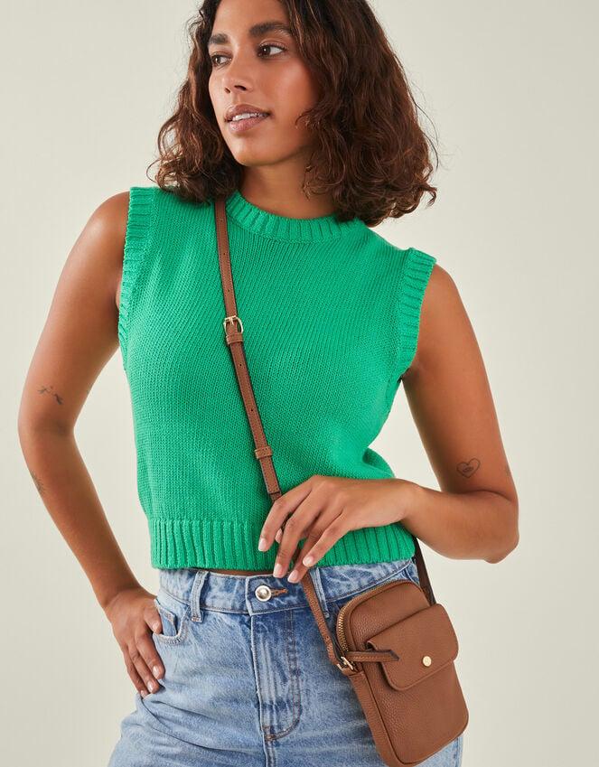 accessorize Faux Leather Pocket Phone Bag Tan