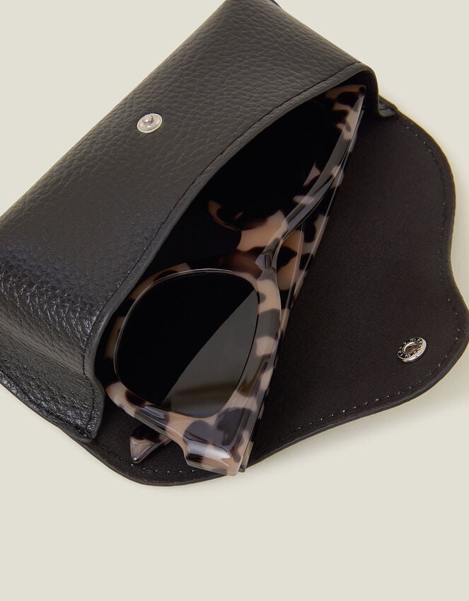 Accessorize Faux Leather Sunglasses Case Black